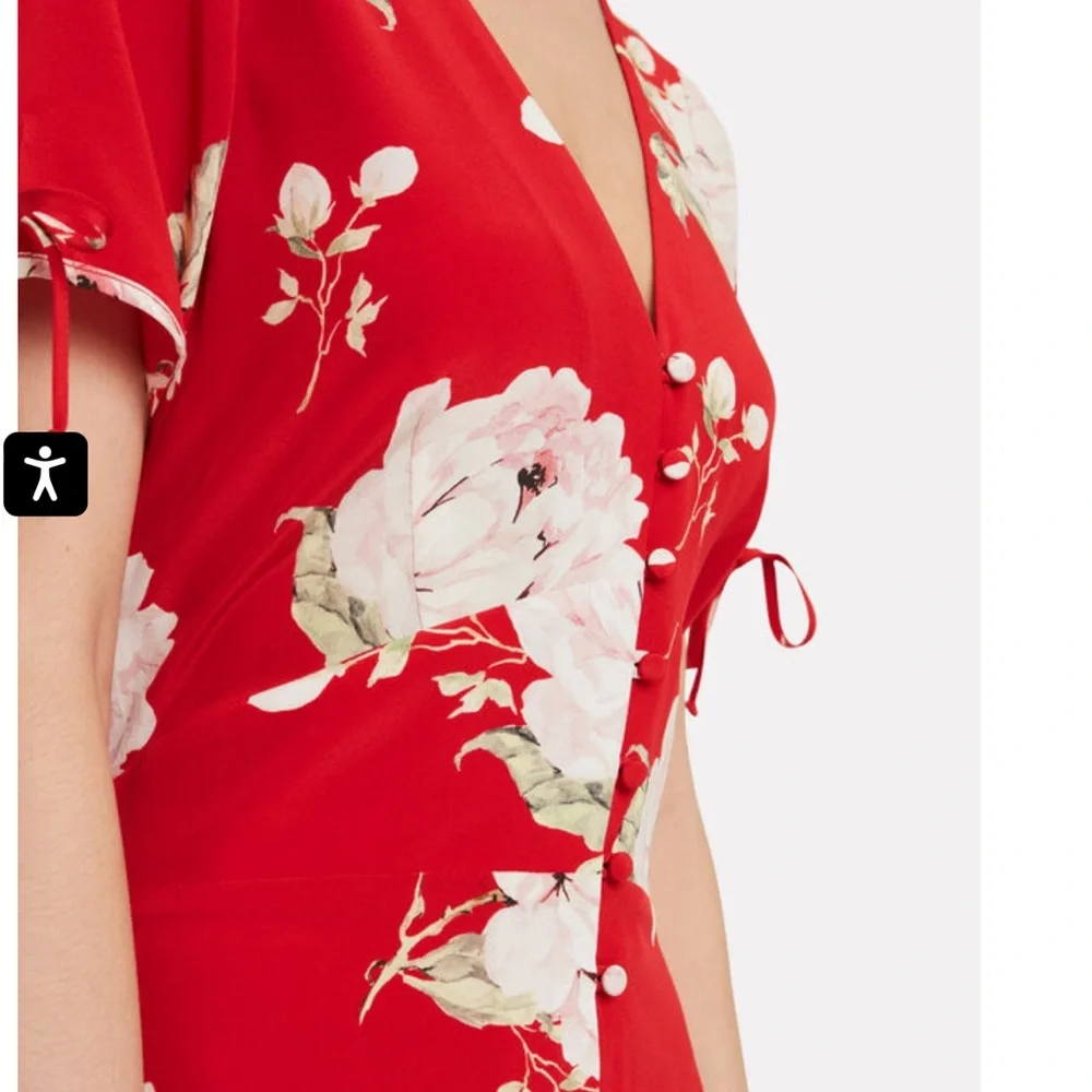 Intermix Lanoorya Silk Floral Dress Sz 4 - Picture 2 of 8